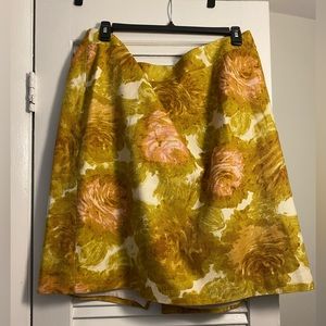 NWOT Talbots Floral Skirt Pink Mustard Cream Yellow 22 3X
